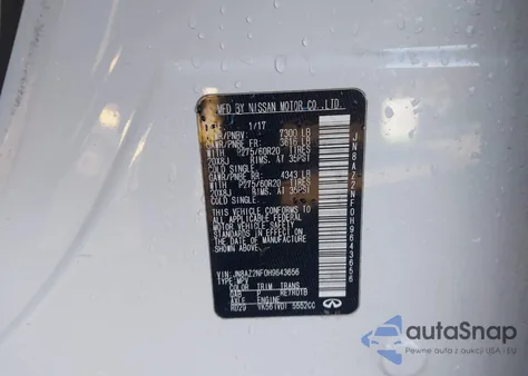 2017 Infiniti Qx80 from USA, damaged, VIN JN8AZ2NF0H9643656